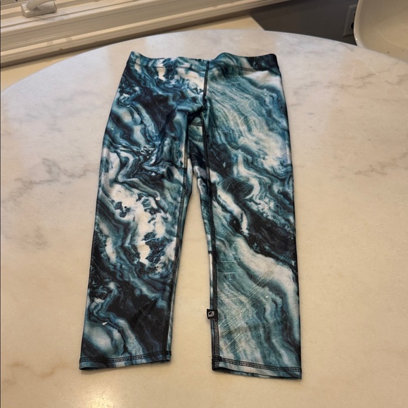 Terez Pants - Terez Blue and White Marble Leggings